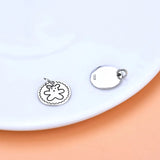 S925 Sterling Silver Thai silver bear round Pendant Jewelry DIY accessories