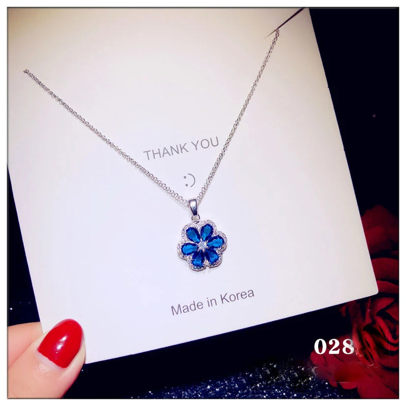Sapphire Gemstone Pendant Necklace for Women