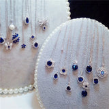 Sapphire Gemstone Pendant Necklace for Women