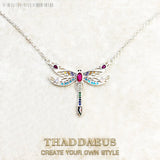 Dragonfly Link Chain Necklace 925 Sterling Silver Boho Gift For Women