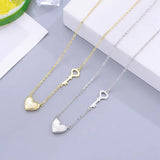 925 Silver Heart Pendant Chain For Women Wedding Jewelry Gift