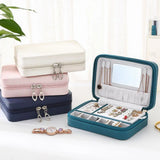 Multi-compartment Portable Faux Leather Jewelry Box