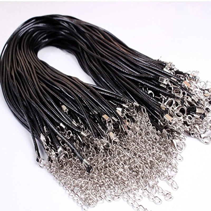 2mm Wax Leather Necklace Rope Chain 100pcs