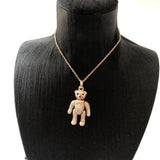 Rose Teddy Bear Necklace 925 Sterling Silver Gift For Women