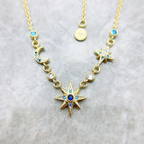 Sterling Silver Star & Moon Necklace - Bohemian Fine Jewelry