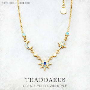 Sterling Silver Star & Moon Necklace - Bohemian Fine Jewelry