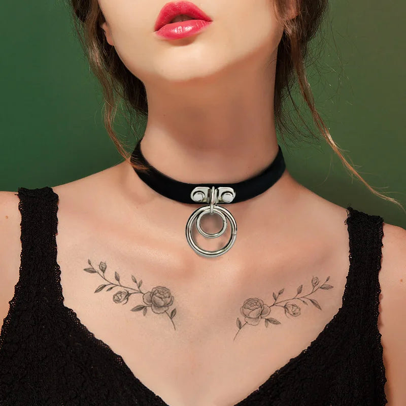 PU Leather Collar Restraints Neck Lock Bondage Sex Toy