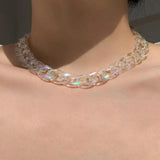Short Necklace Stylish Ornament Rust Resistant Resin Hip-hop
