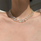 Short Necklace Stylish Ornament Rust Resistant Resin Hip-hop