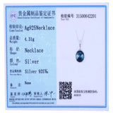 Classic Crystal Round Pendant Necklace 925 Silver Jewelry