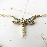 Dragonfly Spring Link Chain Necklace 925 Sterling Silver Fine Jewelry