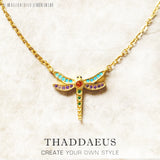 Dragonfly Spring Link Chain Necklace 925 Sterling Silver Fine Jewelry