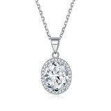 Sterling Silver Oval Birthstone Necklace for Women