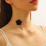 Flower Choker Pendant Chain Pearl Girls Jewelry CN040