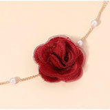 Flower Choker Pendant Chain Pearl Girls Jewelry CN040