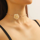 Flower Choker Pendant Chain Pearl Girls Jewelry CN040