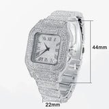 Hip Hop Cuban Chain Set Silver Iced Out Rhinestone Men Jewelry