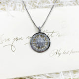 Sun Pendant Necklace 925 Sterling Silver High Zircon Stones Chain