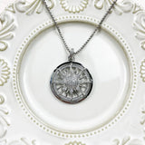 Sun Pendant Necklace 925 Sterling Silver High Zircon Stones Chain