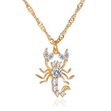 Scorpion Necklace Women Chain Zircon Pendant Jewelry Silver Gothic
