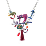 Enamel Metal Cat Bird Fish Necklaces & Pendants Choker Wedding Jewelry