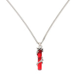 Punk National Style Red Crystal Dragon Totem Pendant Necklace