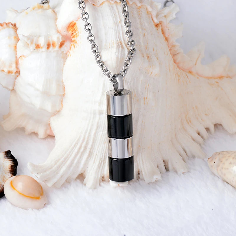 Stainless Steel Cylinder Waterproof Cremation Pendant Necklace