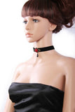 Retro Red Rose Flower Pearl Short Necklace