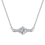 Zircon Birthstone Necklace S925 Sterling Silver Clavicle Chain