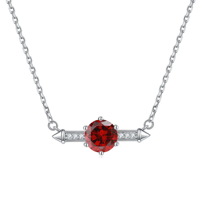 Zircon Birthstone Necklace S925 Sterling Silver Clavicle Chain