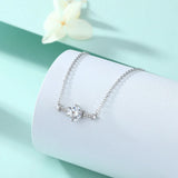 Zircon Birthstone Necklace S925 Sterling Silver Clavicle Chain