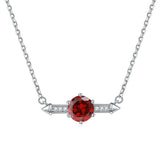 Zircon Birthstone Necklace S925 Sterling Silver Clavicle Chain