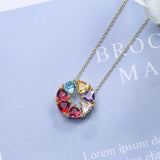 Colorful Diamond Short Clavicle Chain Necklace for Women