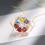 Colorful Diamond Short Clavicle Chain Necklace for Women