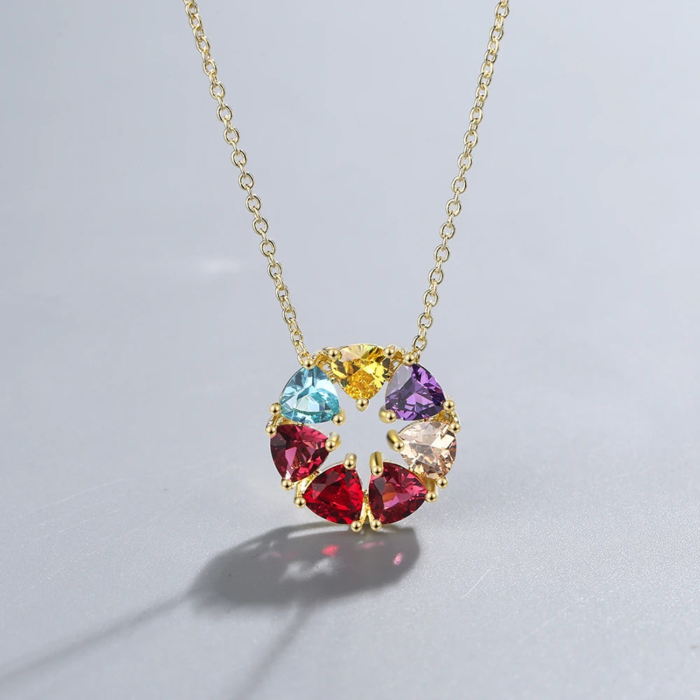 Colorful Diamond Short Clavicle Chain Necklace for Women