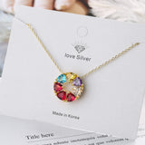 Colorful Diamond Short Clavicle Chain Necklace for Women