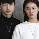 Couple Astronaut Pendant Necklace Magnet Heart Choker