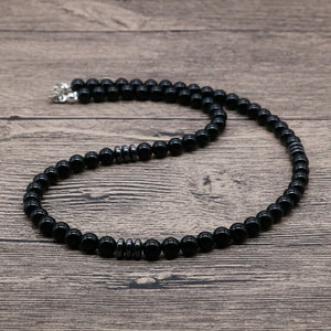 Teal Magnesite Turquoise & Red Coral Men's Beaded Necklace