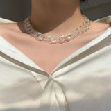 Exaggerated Resin Circle Necklace for Party Women