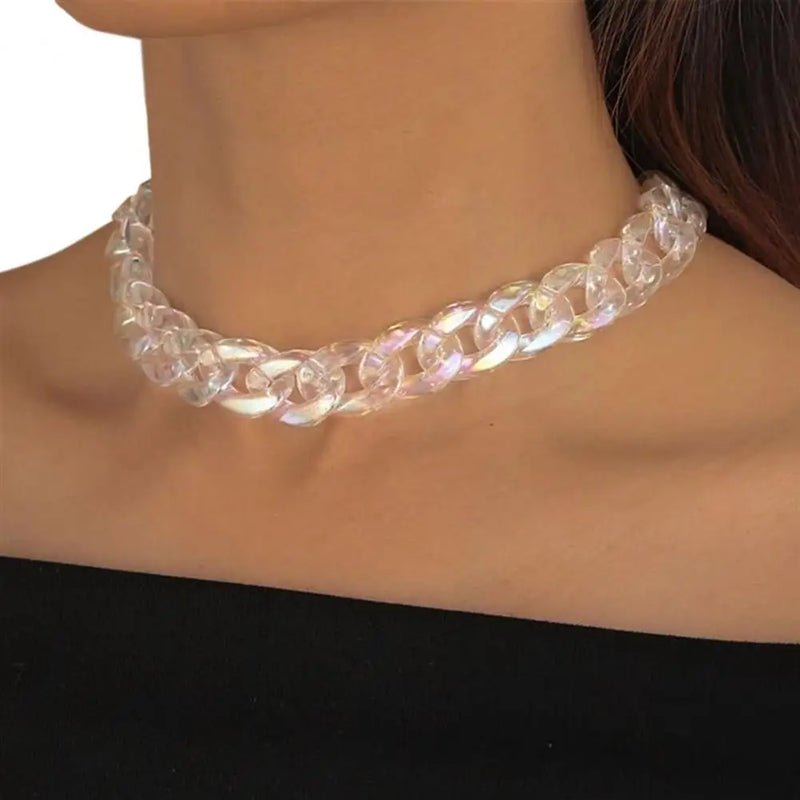 Exaggerated Resin Circle Necklace for Party Women