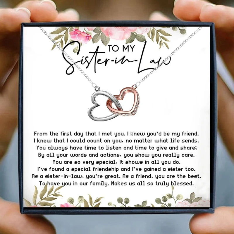 Sister in Law Friendship Gift Double Circle Chain Necklaces for Women
