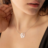 Personalized Name Initials Pendant Choker Necklace Stainless Steel