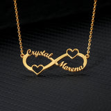 Personalized Stainless Steel Infinity Necklace 1-4 Name Jewelry Heart Pendant