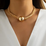 Exaggerated Punk Multi-layer Chain Stacking Necklace for Women