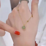 Women's Hetian Jade Pendant Choker Necklace