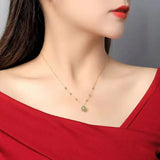 Women's Hetian Jade Pendant Choker Necklace