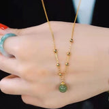 Women's Hetian Jade Pendant Choker Necklace