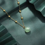 Women's Hetian Jade Pendant Choker Necklace