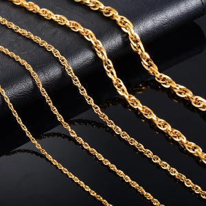 Punk Stainless Steel Twist Link Chain Necklace