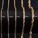 Punk Stainless Steel Twist Link Chain Necklace